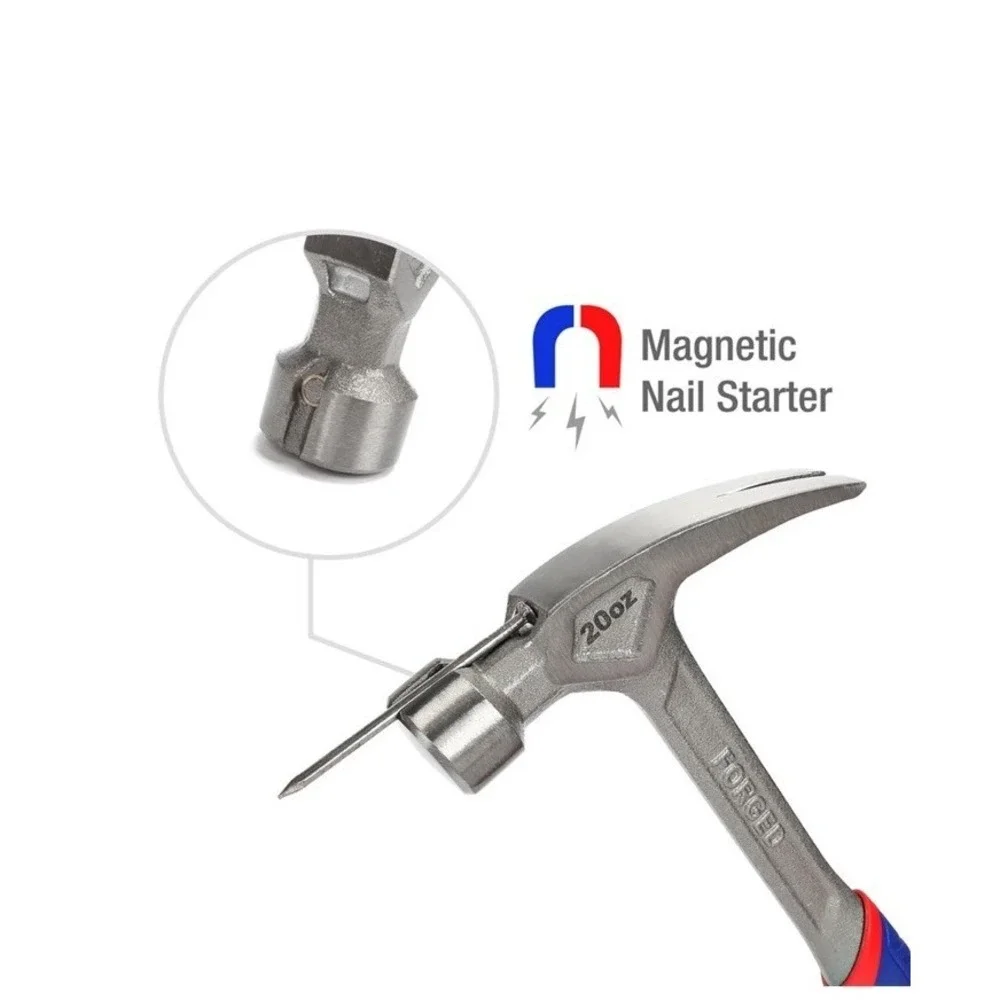 WORKPRO 20-Oz Air Cushion Hammer-One-Piece Forged, Anti-Shock Grip, NEW